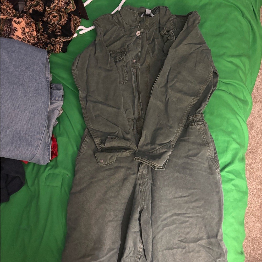 American Eagle Outfitters Sage Green Jumpsuit
